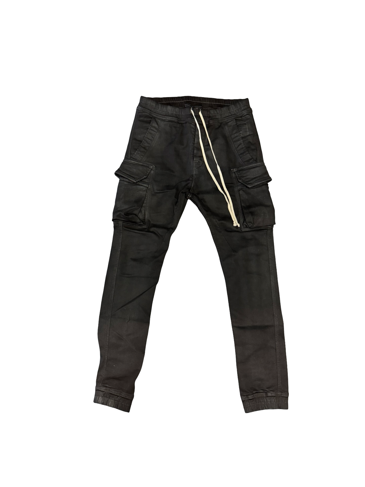 Waxed Denim Cargo Pant (Black)