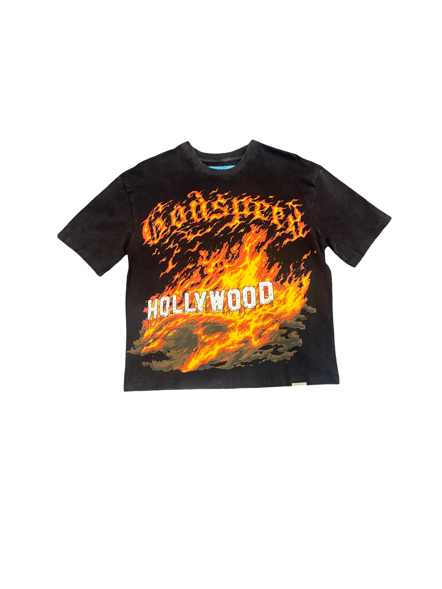 Godspeed Hollywood Sign Flames Tee (Black)