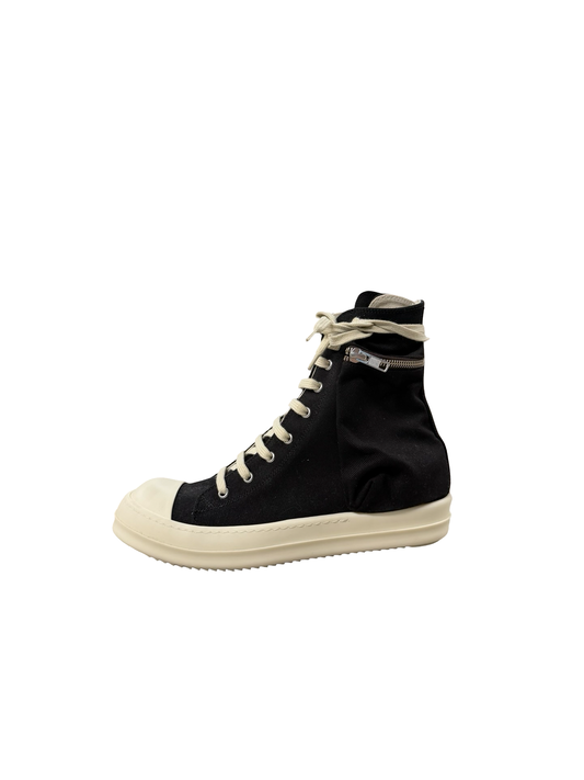 Rick Owens Cargo Hi Top Canvas Black/Milk
