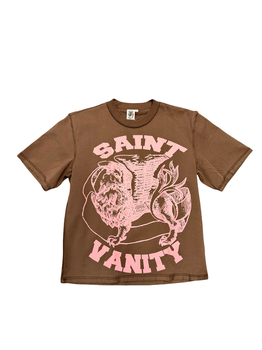 Saint Vanity Griffin Logo Tee Brown/Pink