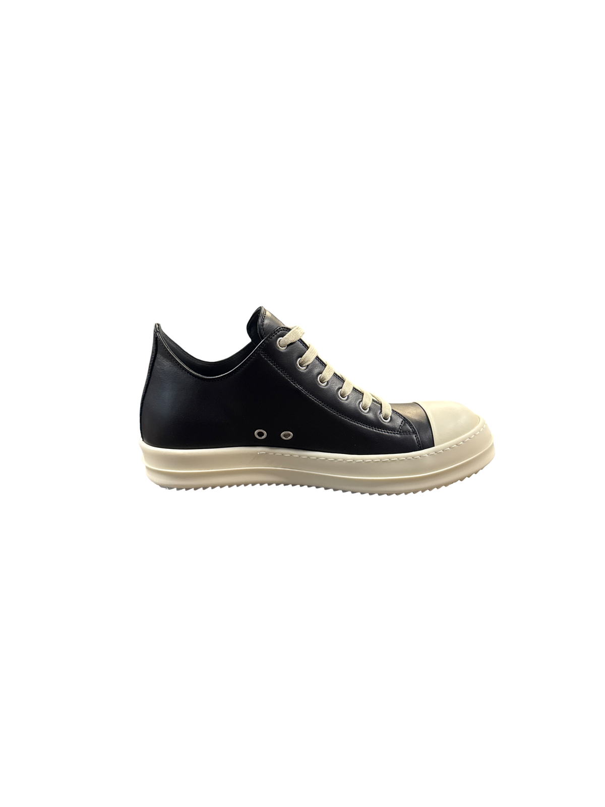 Rick Owens Ramone Low Top Leather Black/Milk