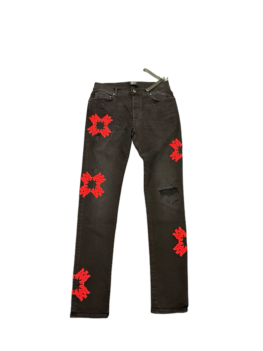 Amiri "AM" Patch Jean (Vintage Black/Red)