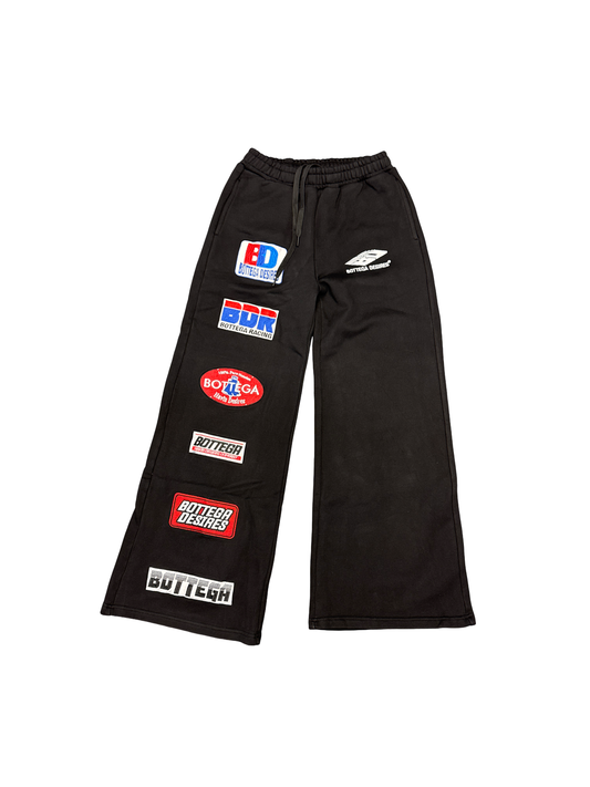 Bottega Desires Black Patches Flare Joggers