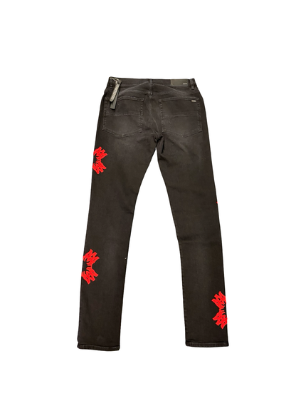 Amiri "AM" Patch Jean (Vintage Black/Red)