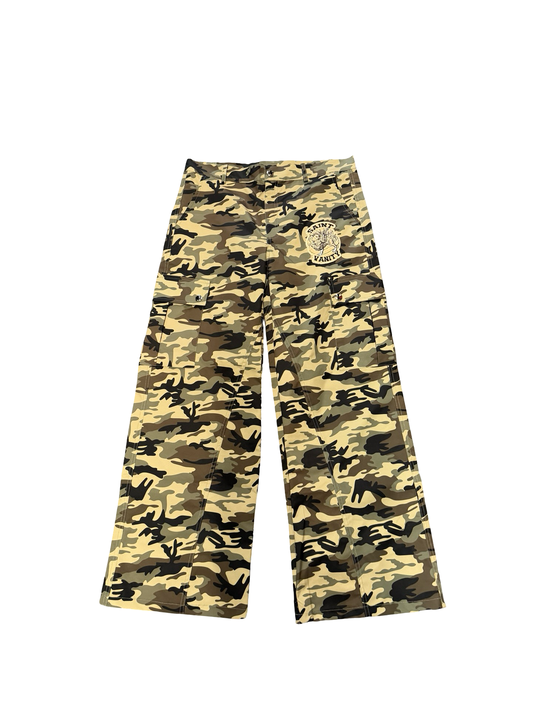 Saint Vanity Woodland Camo Nylon Cargo Pants