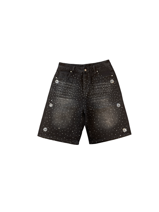 Fraternal Studded Shorts Black