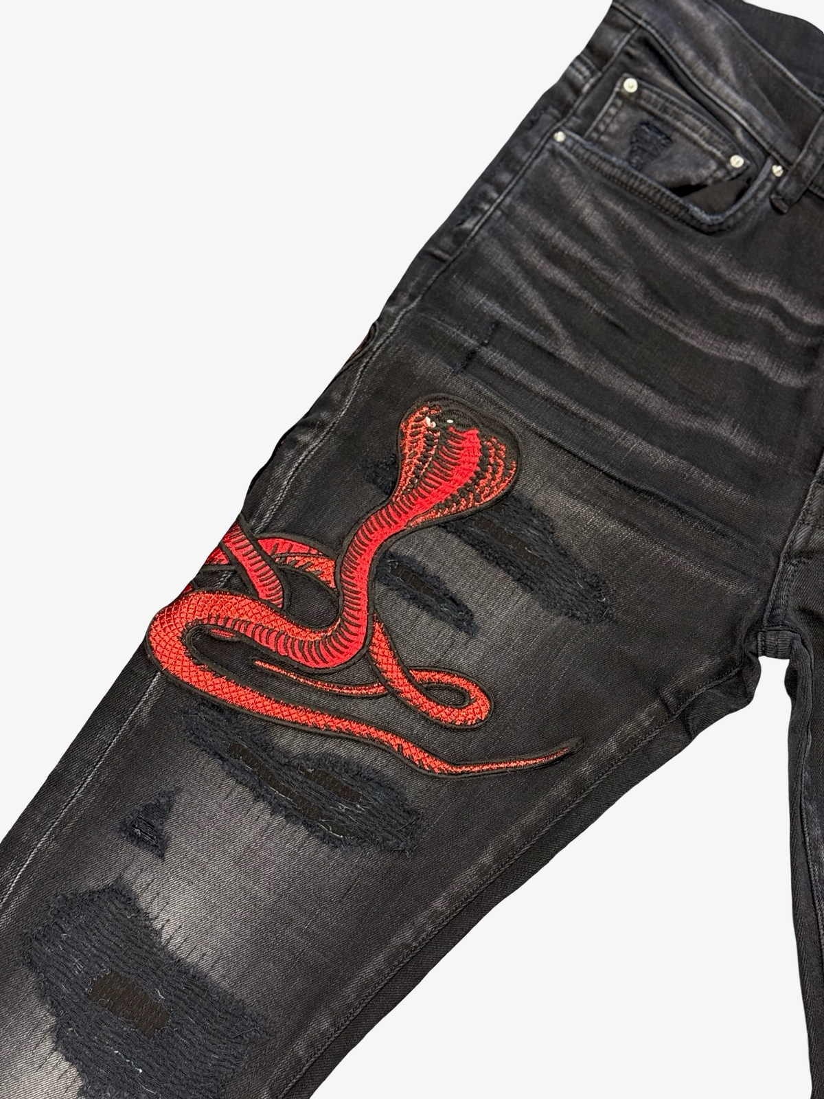 Snake Jean (Black/Red)