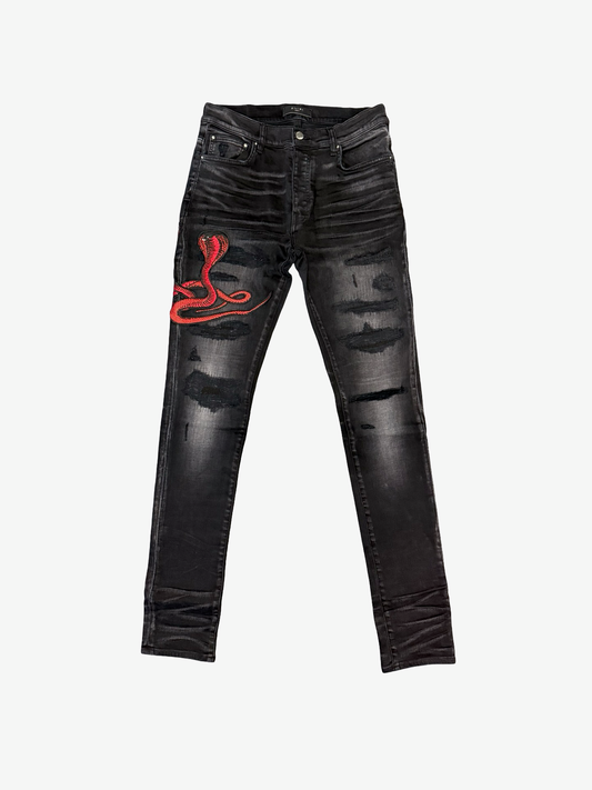 Snake Jean (Black/Red)