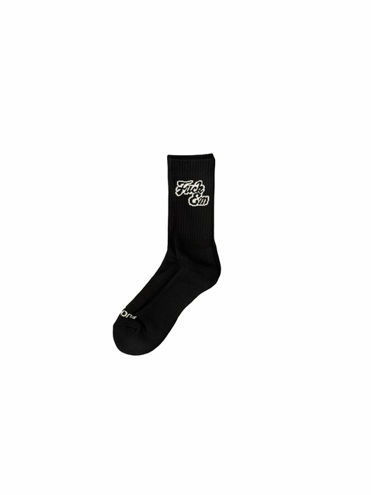 Cursive Logo Sock (Black/White)