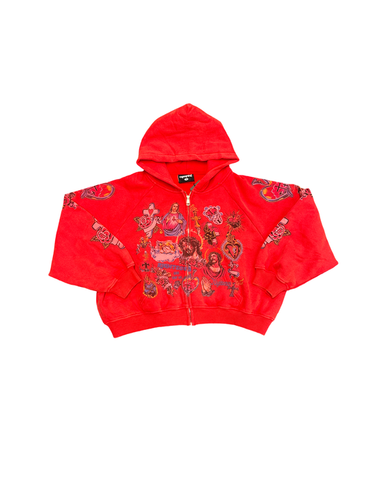 Righteous Red Zip Hoodie