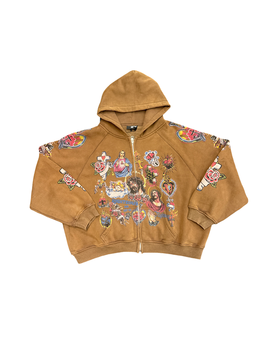 Righteous Brown Zip Hoodie