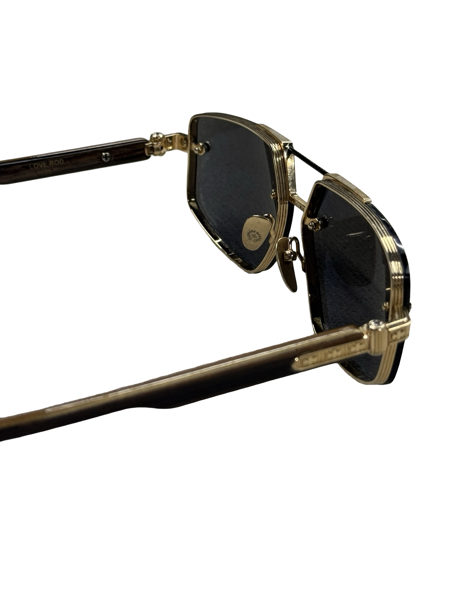 "Love Rod" Wood Frame/18KT Gold Plated Sunglasses