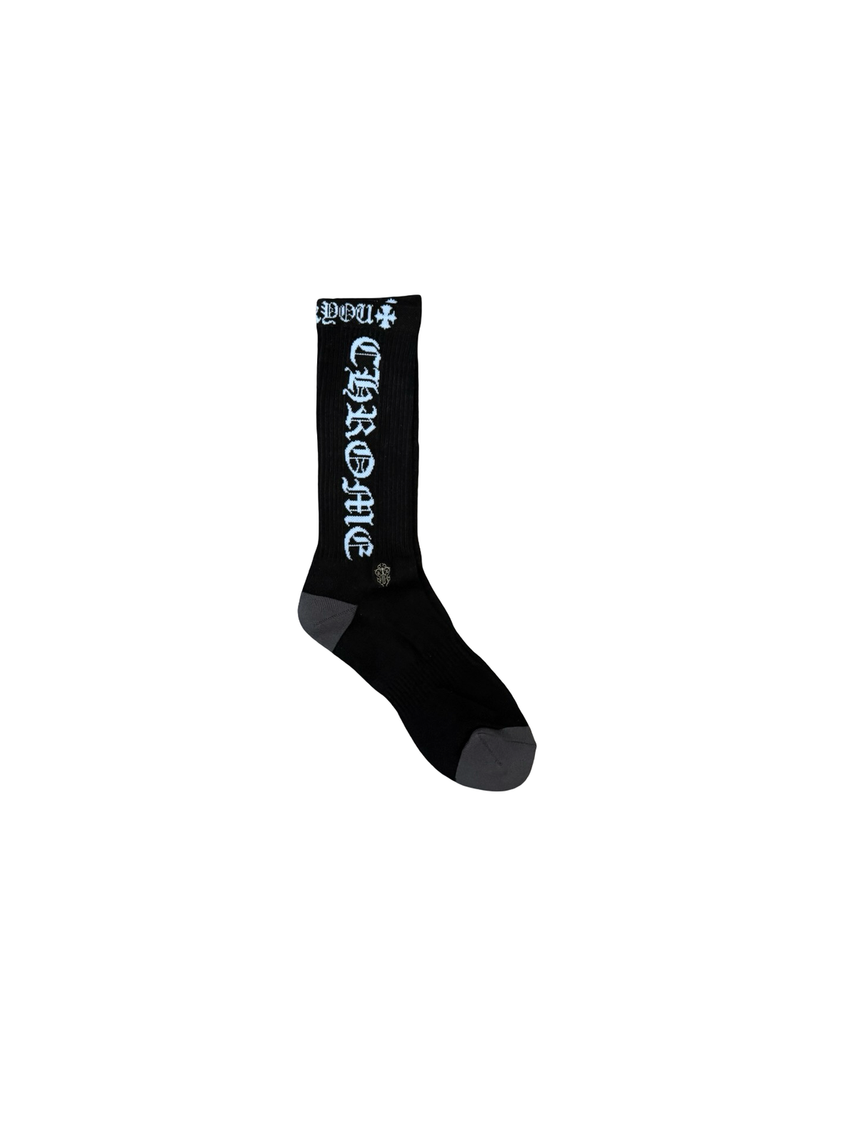 Classic Script Sock (Black/Sky Blue)