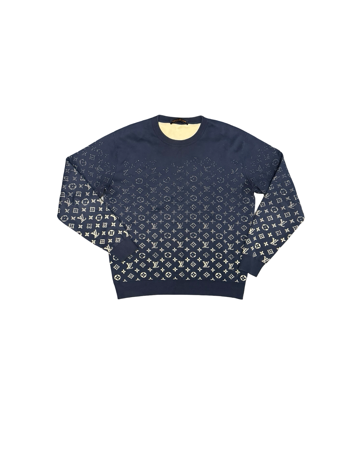 Monogram Fade Crewneck (Navy/White)