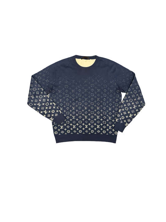 Monogram Fade Crewneck (Navy/White)