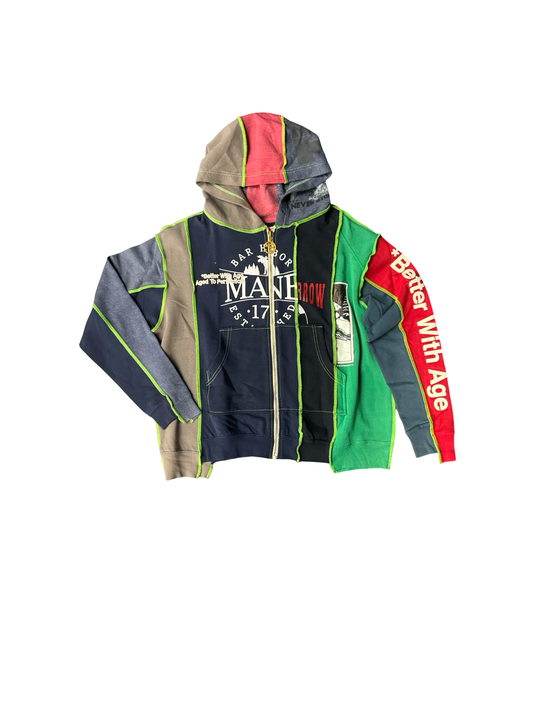 Reconstructed Zip Hoodie (Multicolor)