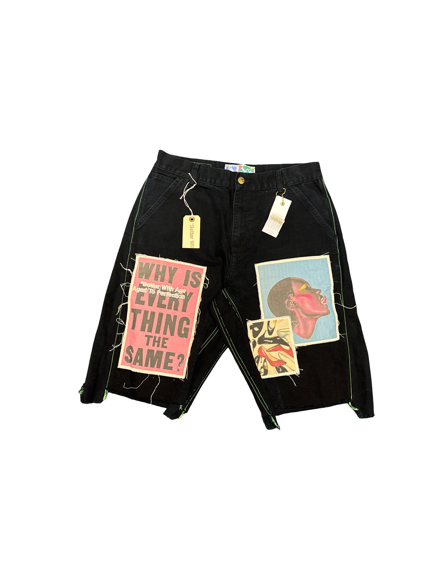 BWA Patchwork Jean Shorts (Black/Multi)