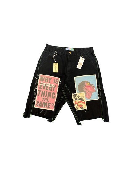 BWA Patchwork Jean Shorts (Black/Multi)