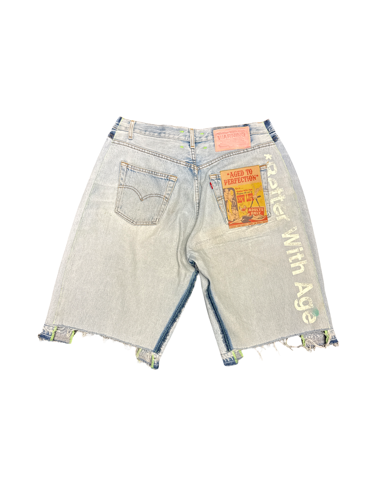 BWA Logo Jean Shorts (Light Blue)