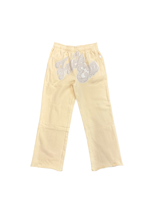Leather Patch Sweatpant (Cream)