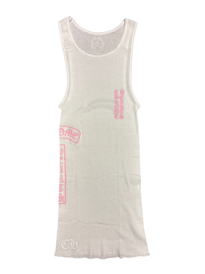 Chrome Hearts Womens Tank Top Dress (White/Pink)
