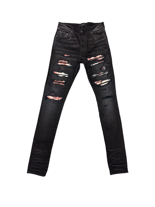 Amiri Tie Dye Thrasher (Black/Red/White)