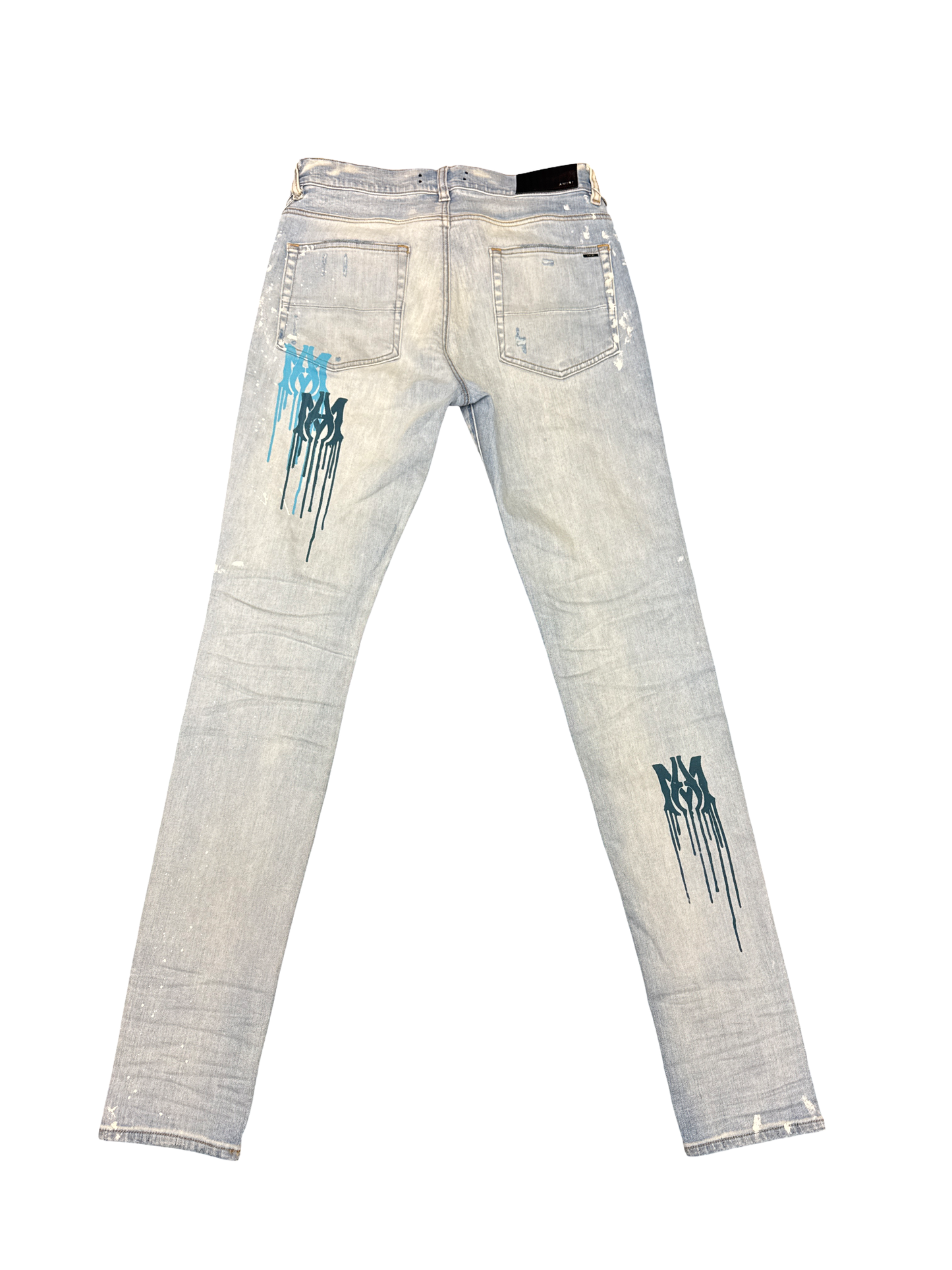 Amiri MA Drip Logo Jean (Light Indigo/Blue/White)