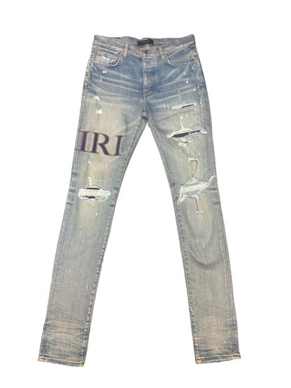 Amiri Purple Serif Logo Jean (Clay Indigo/Purple)