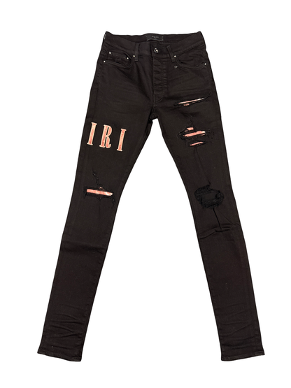 Amiri Core Logo Tie Dye Patch Jean (Black/Red)