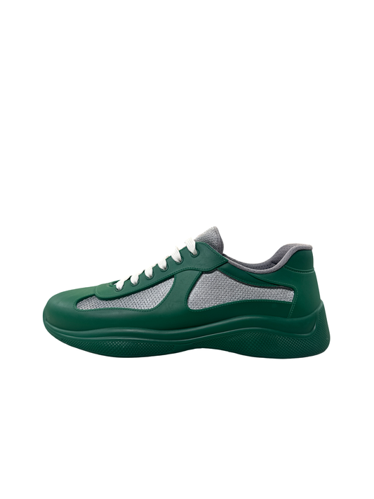 Prada Americas Cup Sneaker (Green/Silver/White)