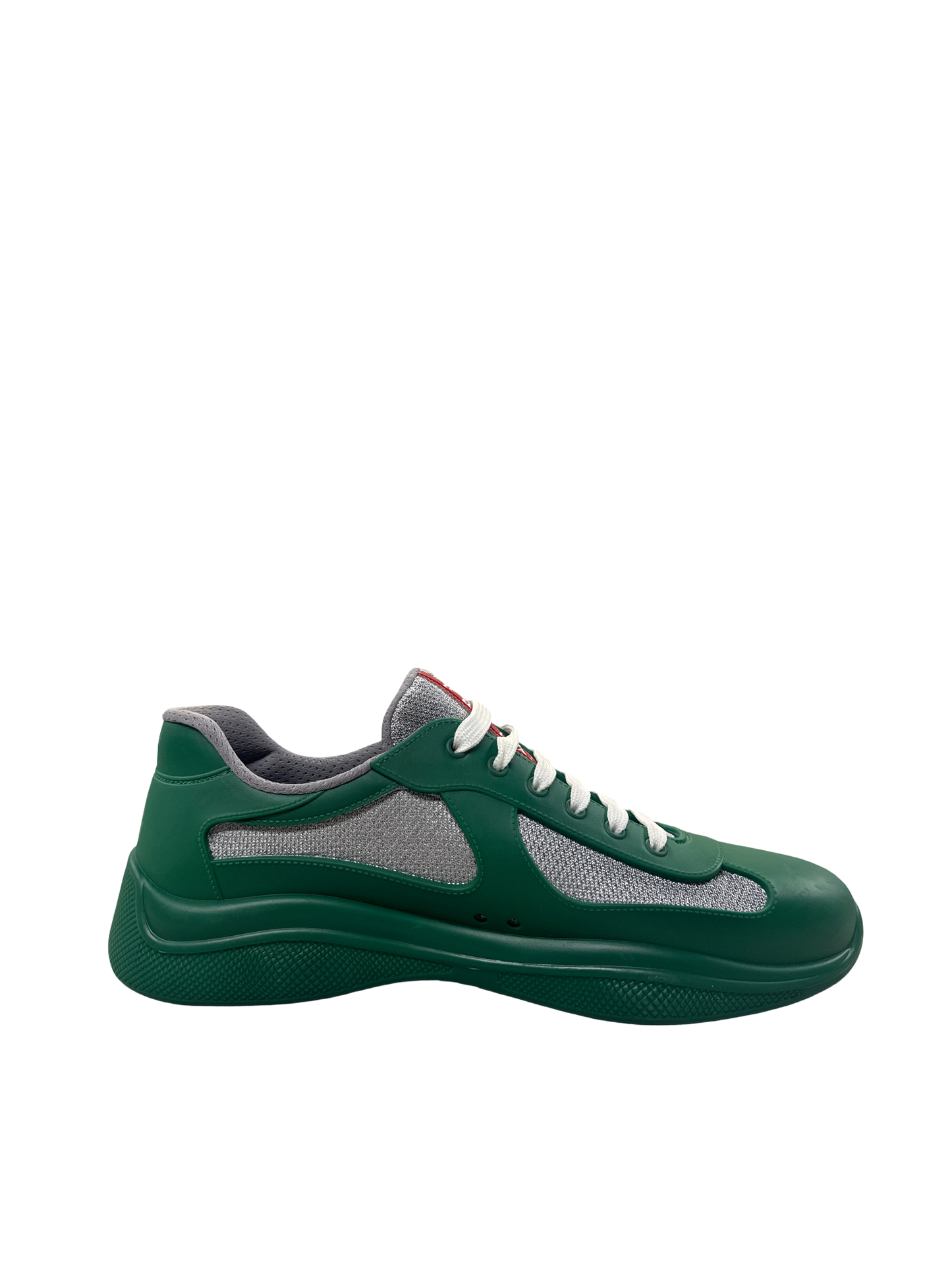 Prada Americas Cup Sneaker (Green/Silver/White)