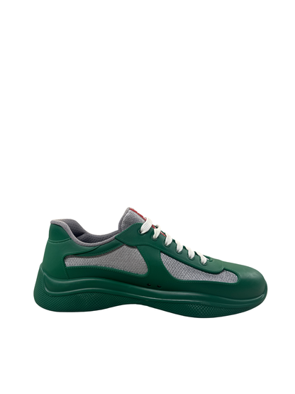Prada Americas Cup Sneaker (Green/Silver/White)