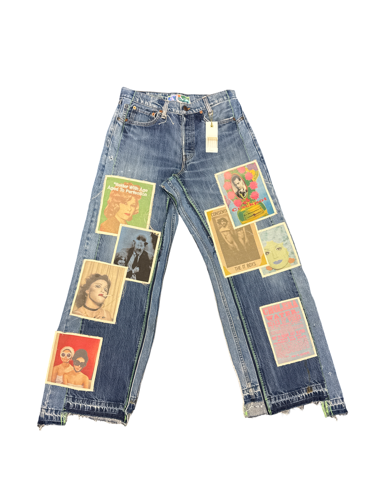 Better With Age Patchwork Jean (Blue/Multi)