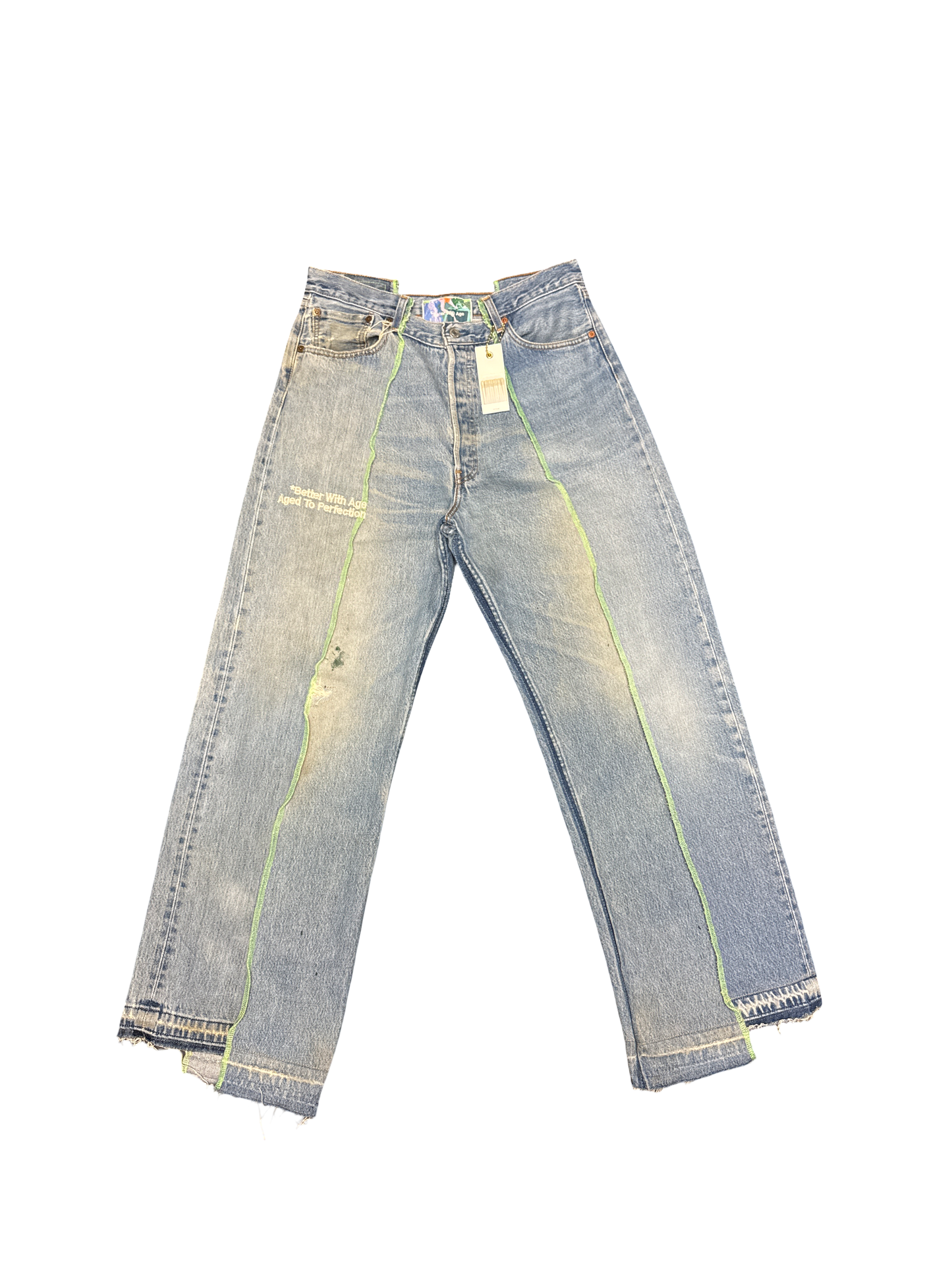 Better With Age Reconstructed Jean (Blue/Green/White)