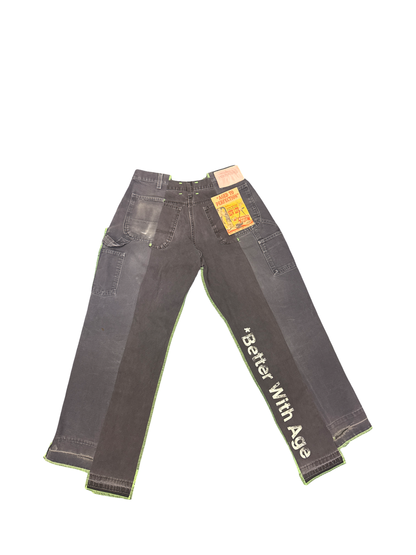 Better With Age Reconstructed Carpenter Jean (Grey/White/Vintage Black)