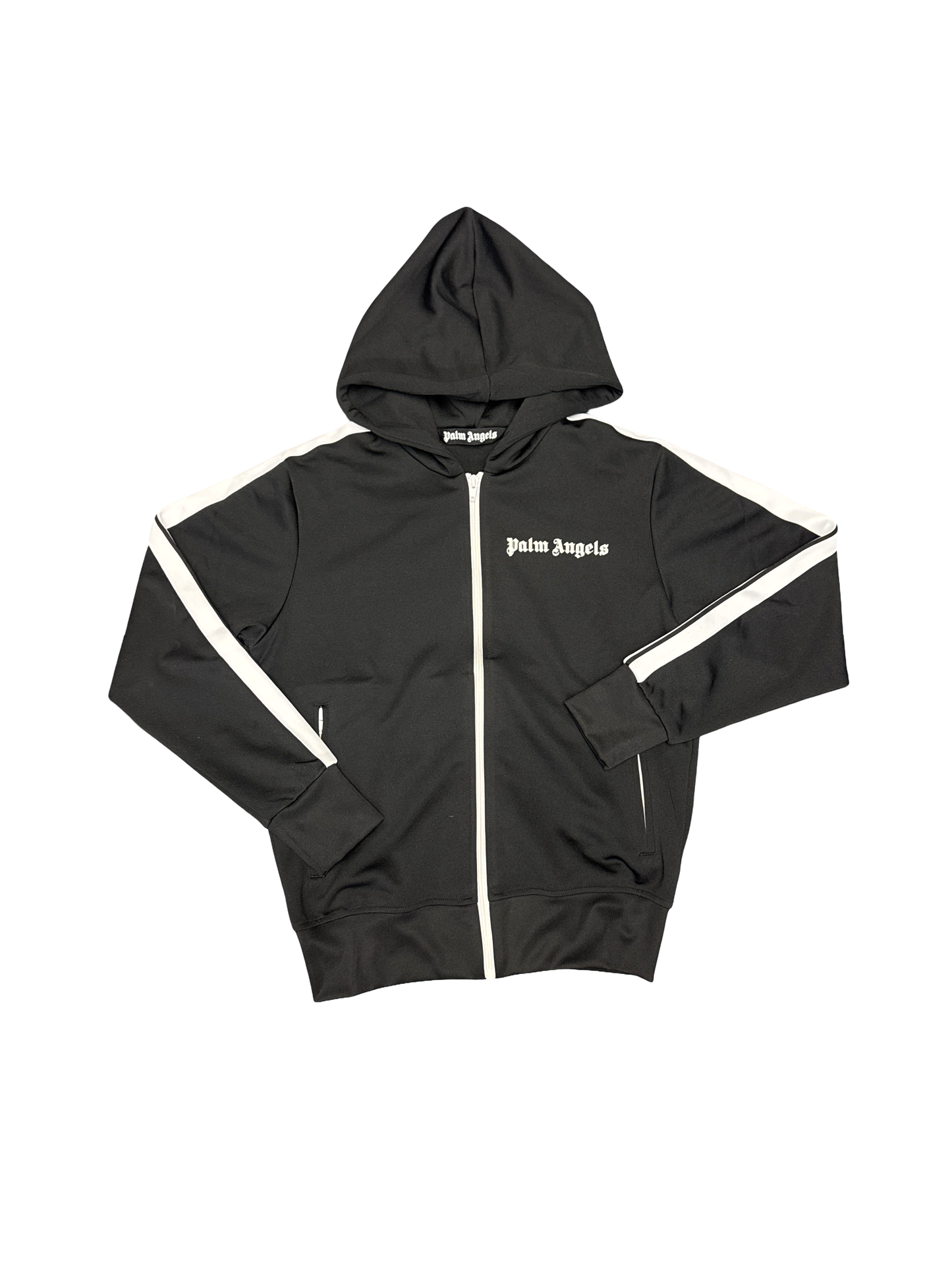 Palm Angels Hooded Track Jacket (Black/White)