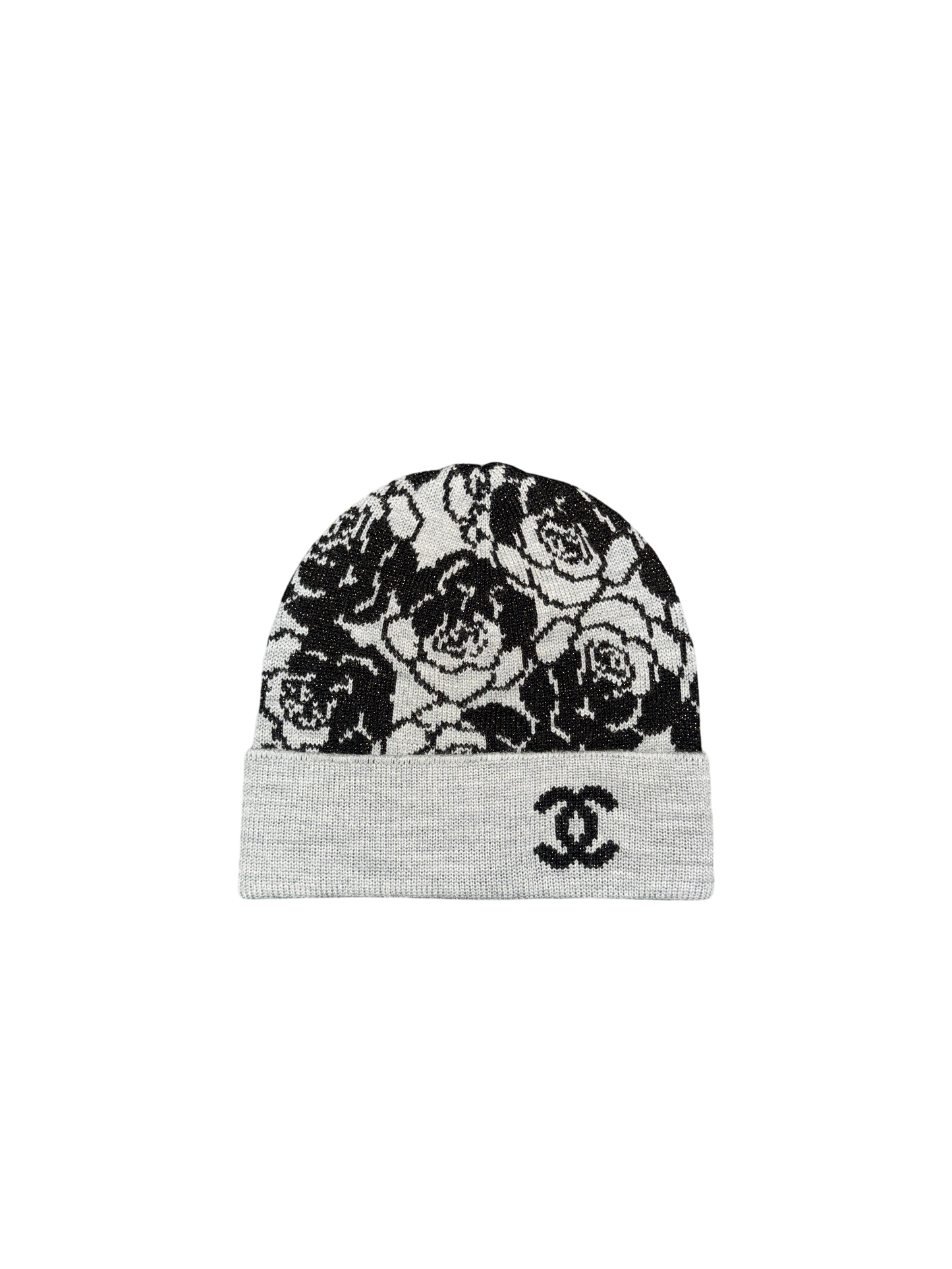 Chanel Beanie (Grey/Black/Gold)