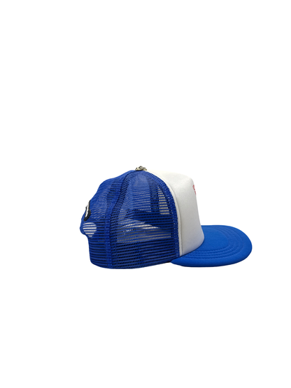 Chrome Hearts "Eyechart" Trucker (Blue/Red/White)
