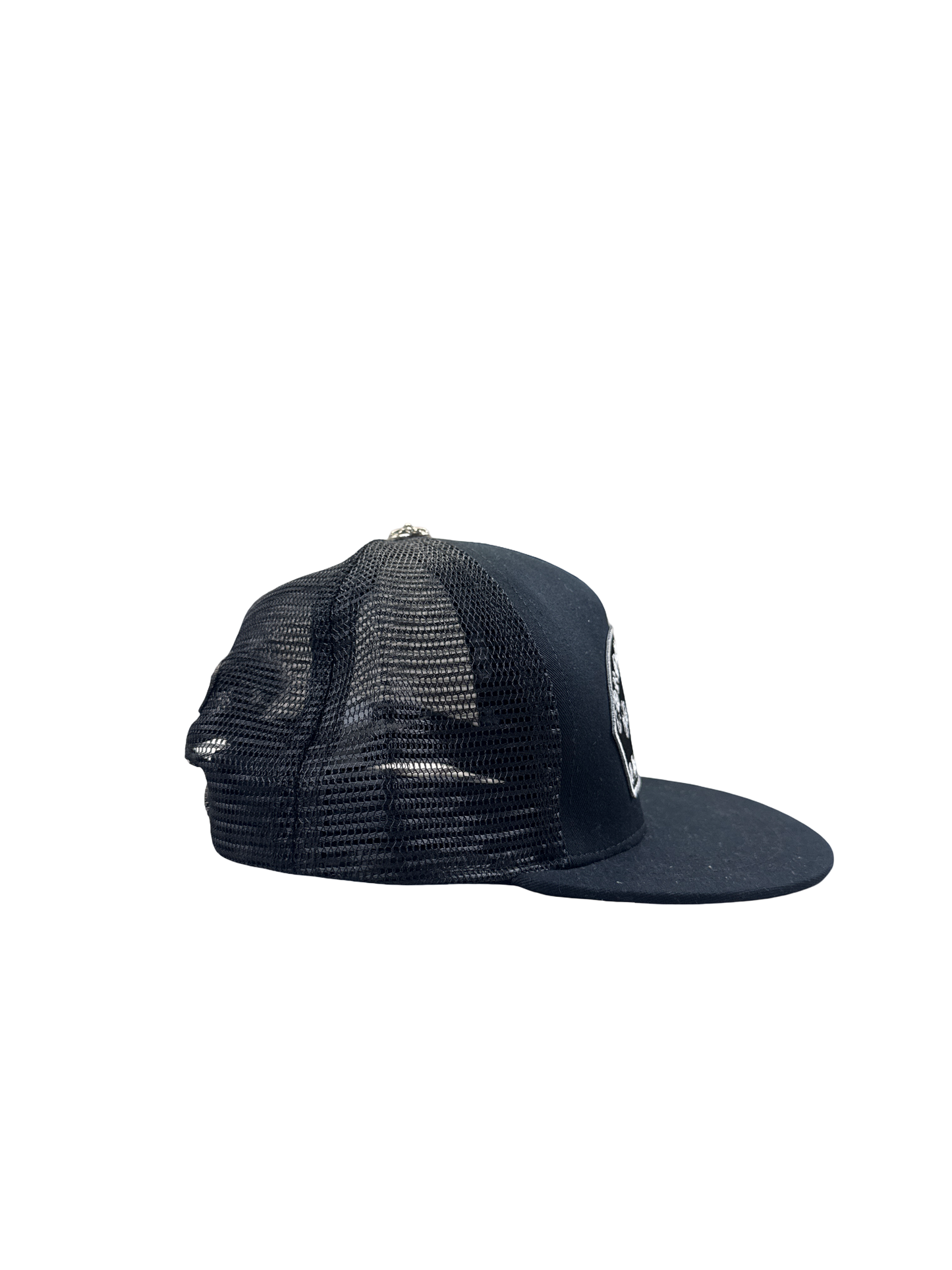 Chrome Hearts "Triple Cross" Embroidered Trucker (Black/White)