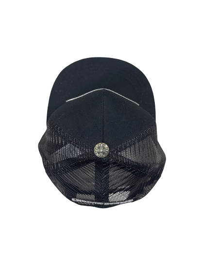 Chrome Hearts "Triple Cross" Embroidered Trucker (Black/White)