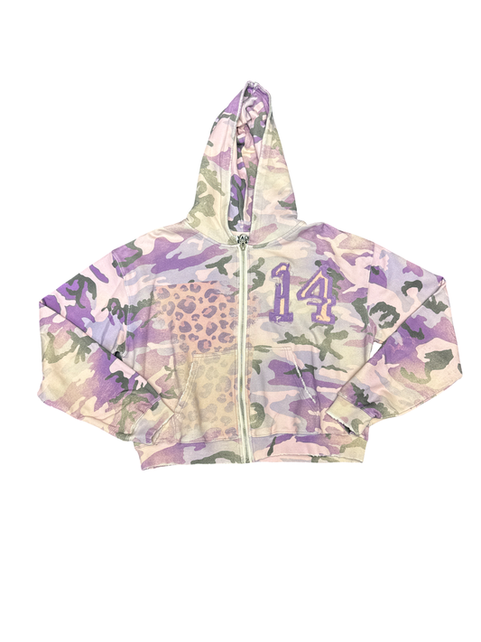Vale Camo Zip Hoodie (Pink/Multi)