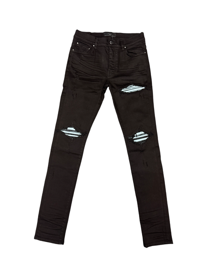 Amiri Ultrasuede MX1 (Black/Light Blue)