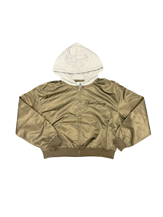 Saint Vanity Hooded Bomber (Olive Green/Grey)
