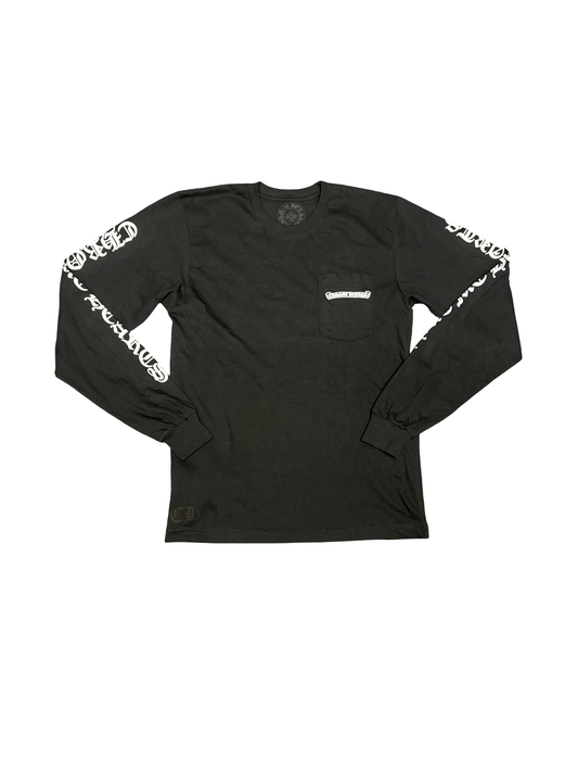 Chrome Hearts Scroll Long Sleeve Tee (Black/White)