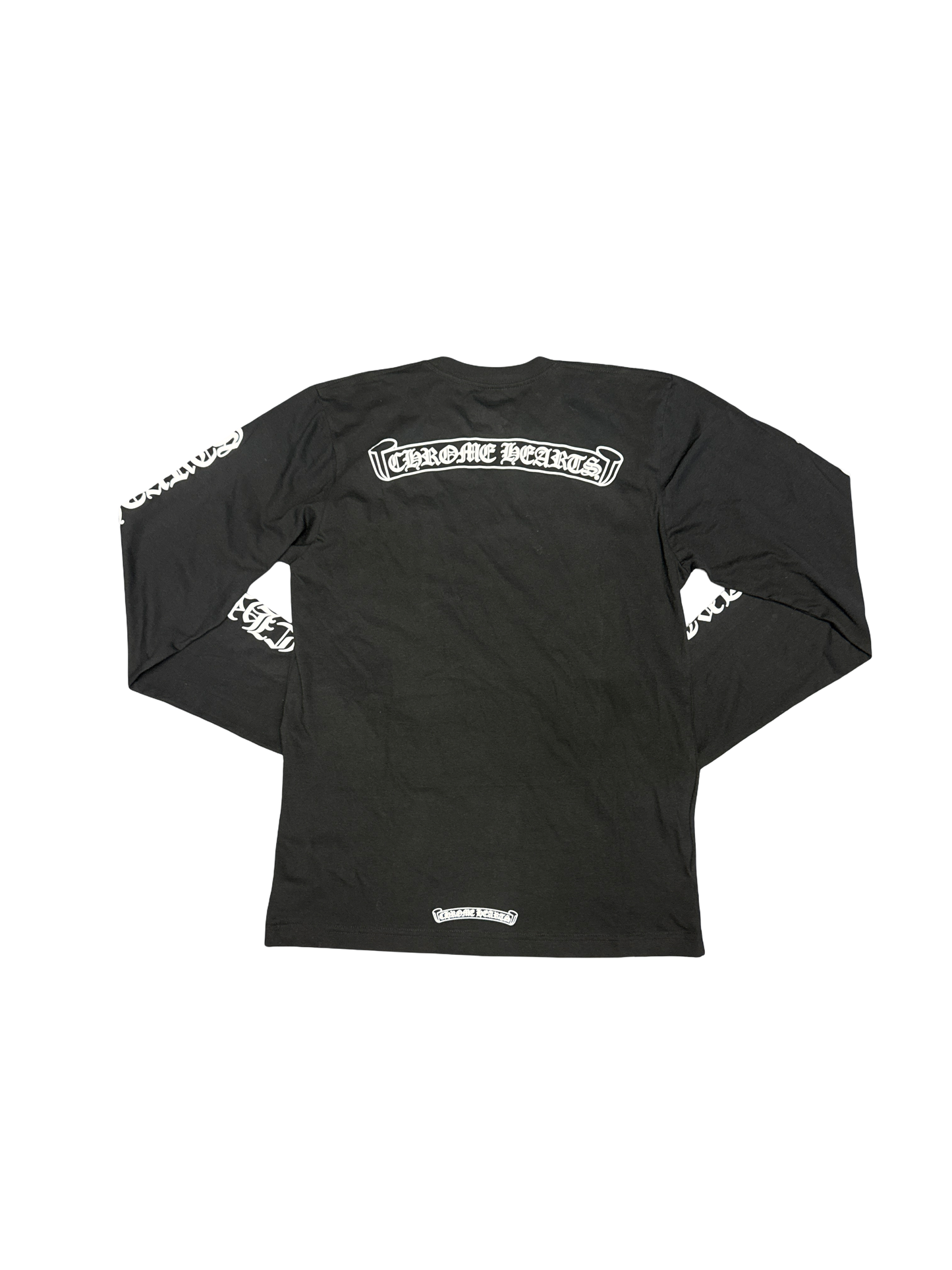 Chrome Hearts Scroll Long Sleeve Tee (Black/White)