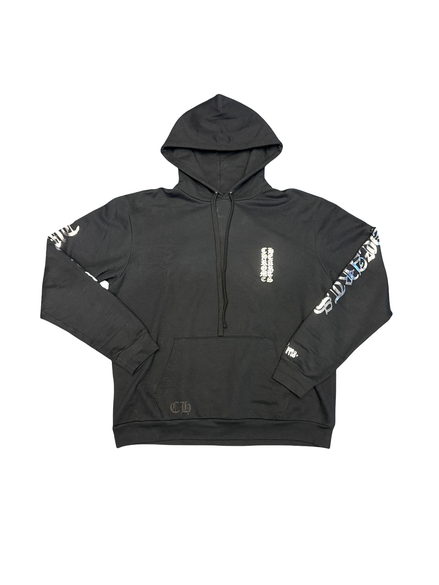 Chrome Hearts Script Pullover Hoodie (Black/Silver)