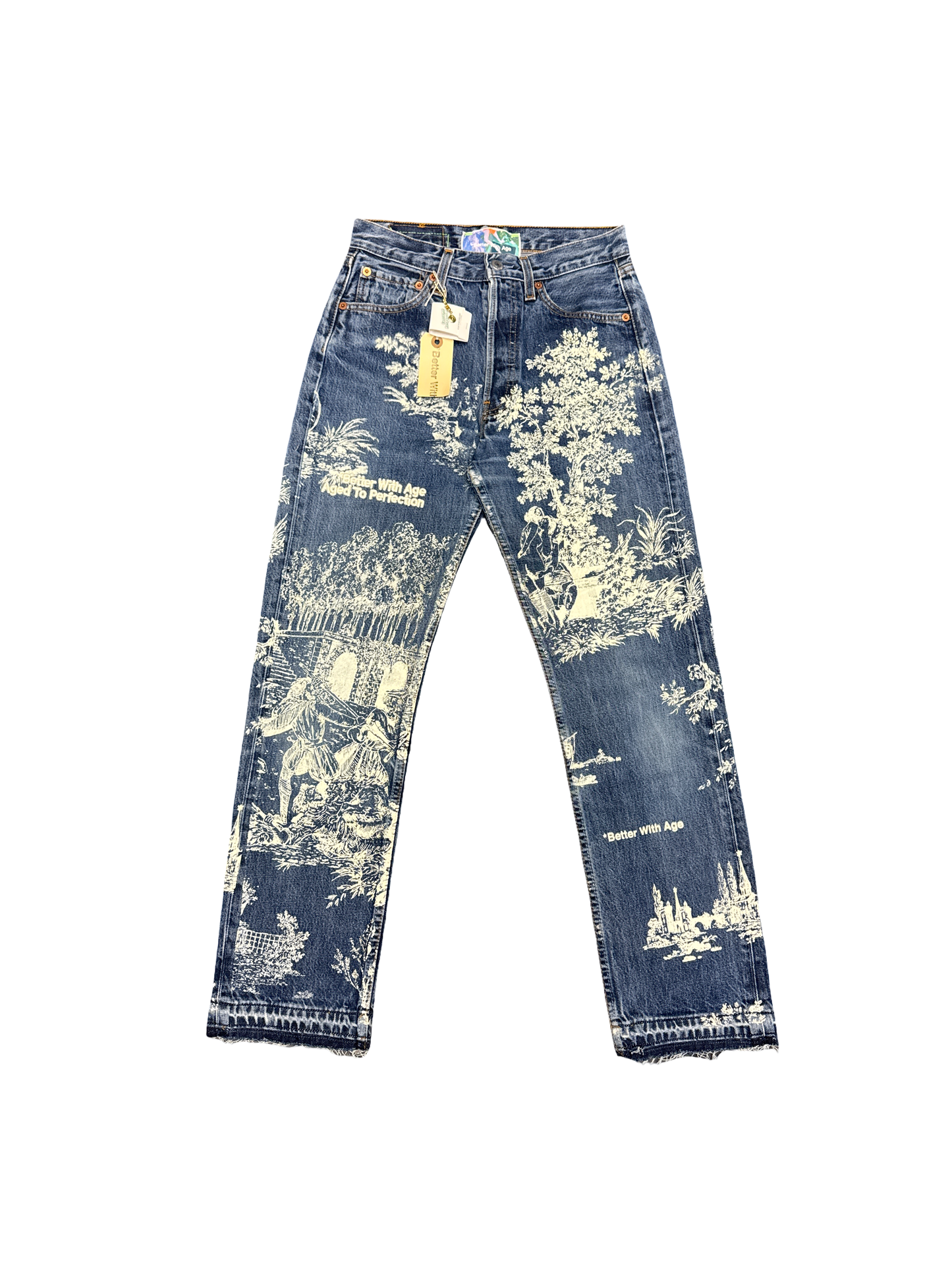 Better With Age All Over Print Jeans (Blue/White)
