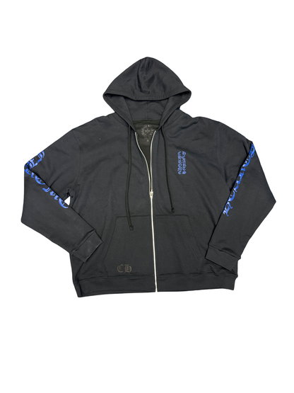 Chrome Hearts Eyechart Thermal Zip Hoodie (Black/Blue)