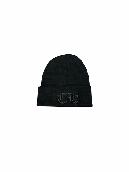 Chrome Hearts "CH" Beanie (Black/Black)