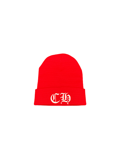 Chrome Hearts "CH" Beanie (Red/White)